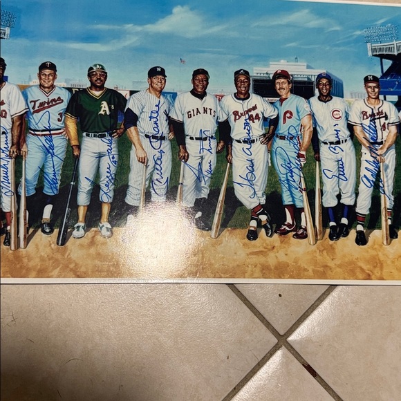 500 home run hitter autographed litho (11) mantle - Picture 3 of 5